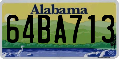 AL license plate 64BA713