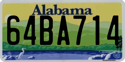 AL license plate 64BA714