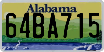 AL license plate 64BA715
