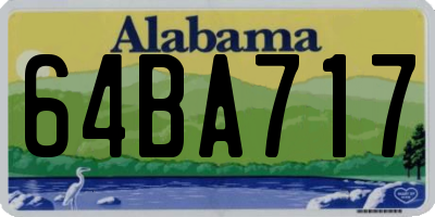 AL license plate 64BA717