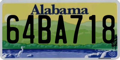 AL license plate 64BA718