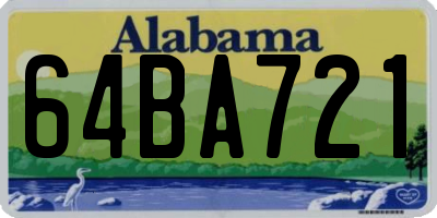 AL license plate 64BA721