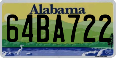 AL license plate 64BA722