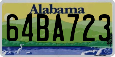 AL license plate 64BA723