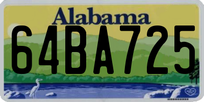 AL license plate 64BA725