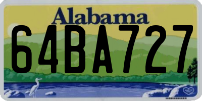 AL license plate 64BA727