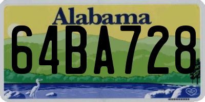 AL license plate 64BA728