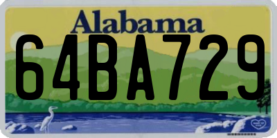 AL license plate 64BA729