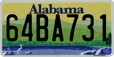 AL license plate 64BA731