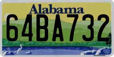 AL license plate 64BA732