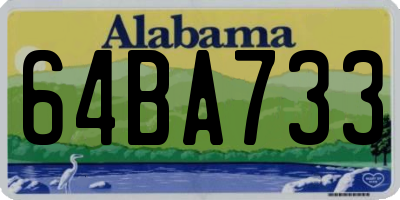 AL license plate 64BA733