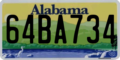 AL license plate 64BA734