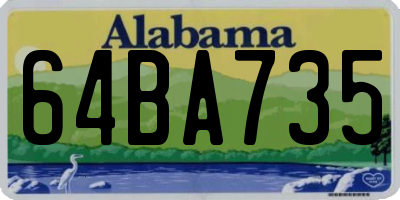AL license plate 64BA735