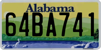 AL license plate 64BA741