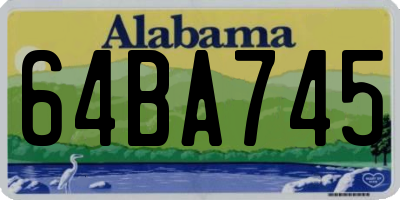 AL license plate 64BA745