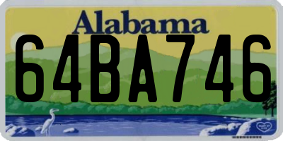 AL license plate 64BA746