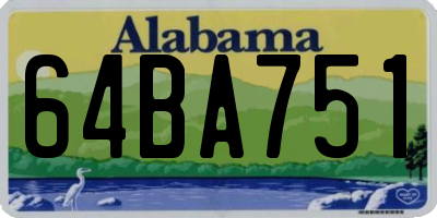 AL license plate 64BA751