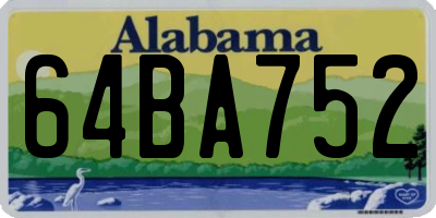 AL license plate 64BA752