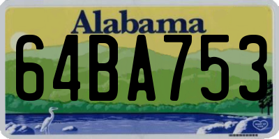 AL license plate 64BA753