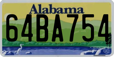 AL license plate 64BA754