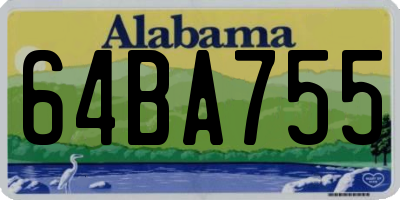 AL license plate 64BA755