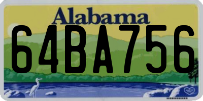 AL license plate 64BA756