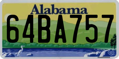 AL license plate 64BA757