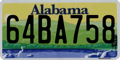 AL license plate 64BA758