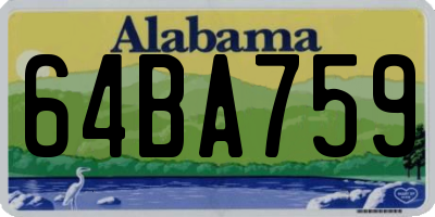 AL license plate 64BA759