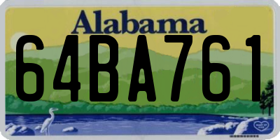 AL license plate 64BA761