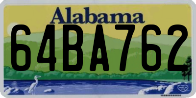 AL license plate 64BA762