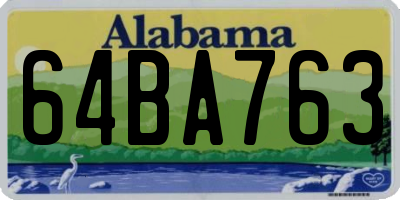 AL license plate 64BA763