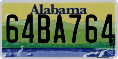 AL license plate 64BA764