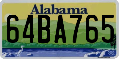 AL license plate 64BA765