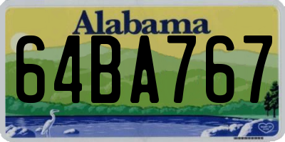 AL license plate 64BA767