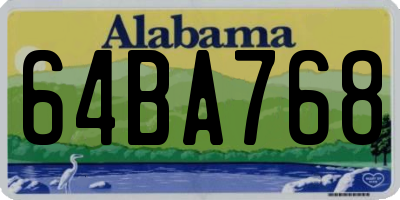 AL license plate 64BA768