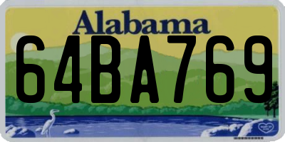 AL license plate 64BA769