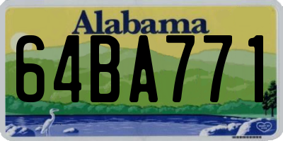 AL license plate 64BA771