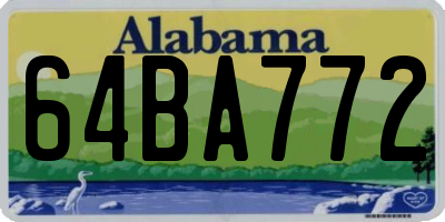 AL license plate 64BA772