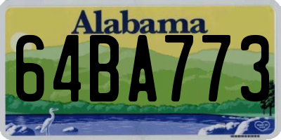 AL license plate 64BA773