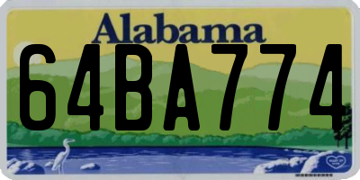 AL license plate 64BA774