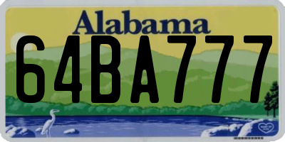 AL license plate 64BA777