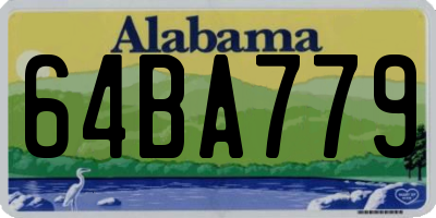 AL license plate 64BA779