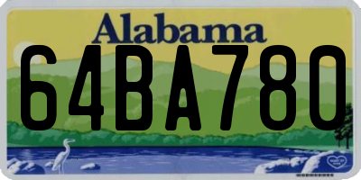 AL license plate 64BA780