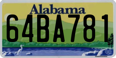 AL license plate 64BA781