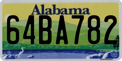 AL license plate 64BA782