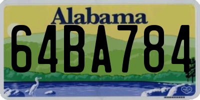 AL license plate 64BA784