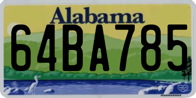 AL license plate 64BA785