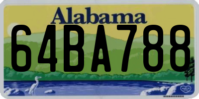 AL license plate 64BA788