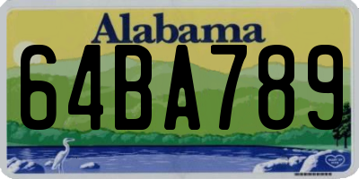 AL license plate 64BA789